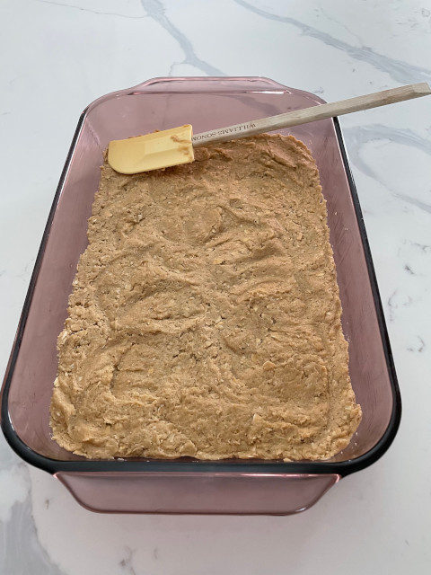 Spread mixture in 9x13 pan