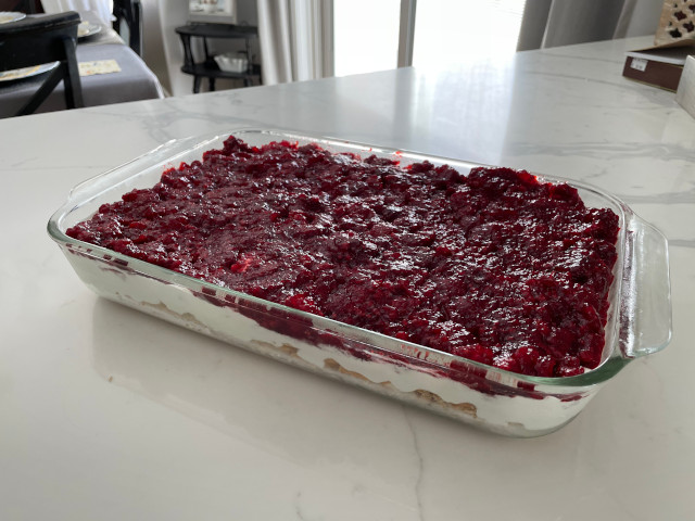 Raspberry Pretzel Salad